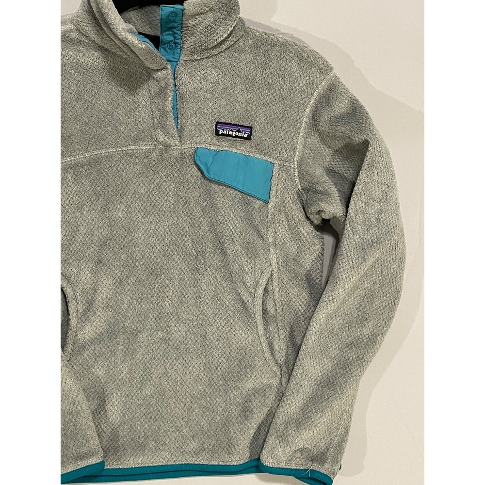 PATAGONIA WOMENS SMALL JACKET SNAP FLEECE GRAY POLARTEC